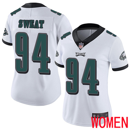 Women Philadelphia Eagles #94 Josh Sweat White Vapor Untouchable NFL Jersey Limited Player Football->women nfl jersey->Women Jersey